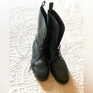 Black Lace-Up Boots